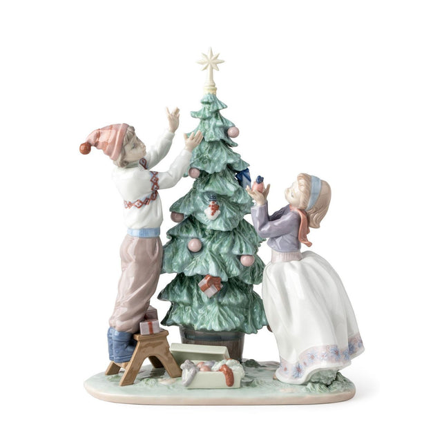 Lladró Figurina L'Albero di Natale 32x28cm Porcellana