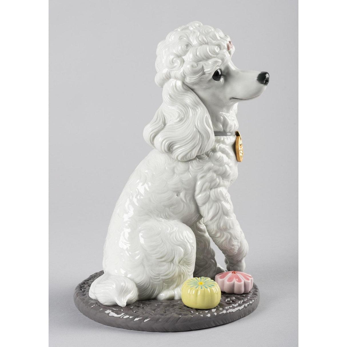 Lladró Figurina Barboncino con Mochis 33x22cm Porcellana