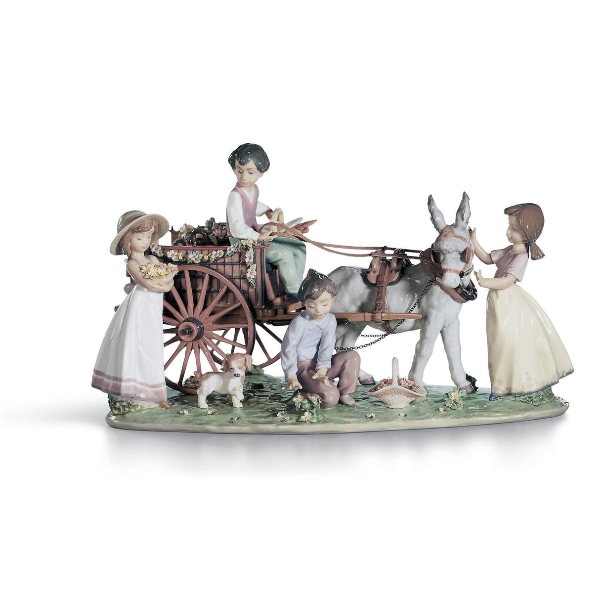 Lladró Scultura Bimbi Una Gita Edizione Limitata 29x47cm Porcellana