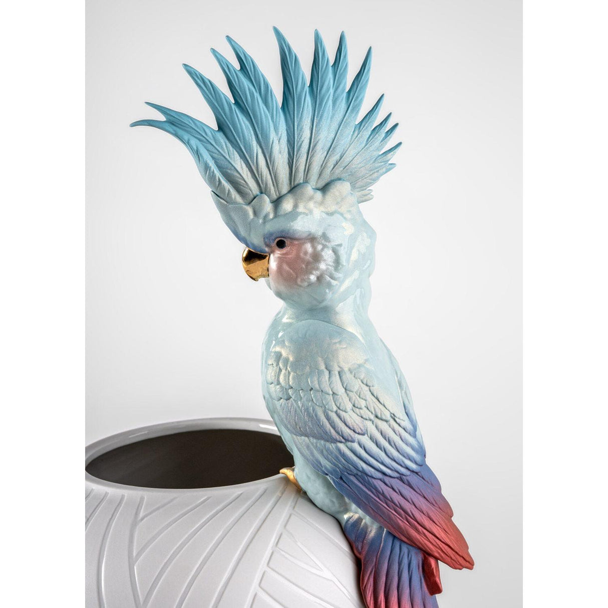 Lladró Vaso Cacatua 51x27cm Porcellana