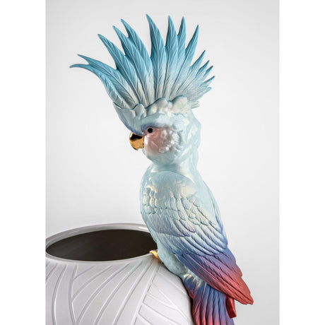 Lladró Vaso Cacatua 51x27cm Porcellana