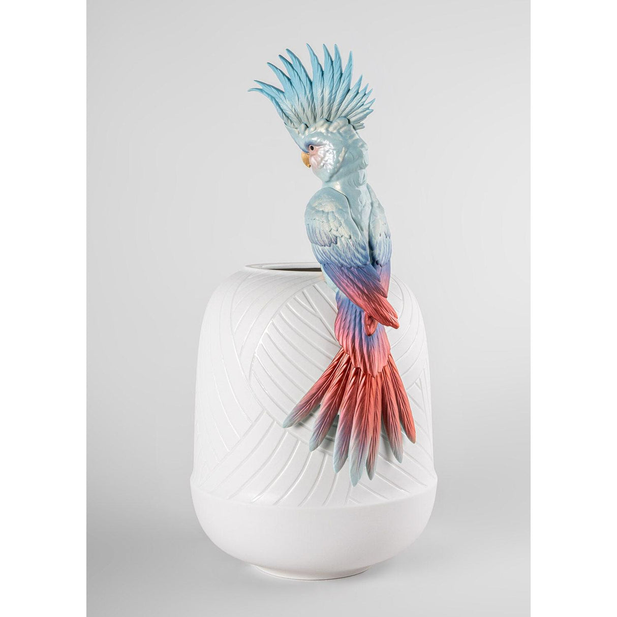 Lladró Vaso Cacatua 51x27cm Porcellana