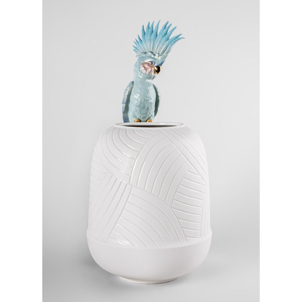 Lladró Vaso Cacatua 51x27cm Porcellana