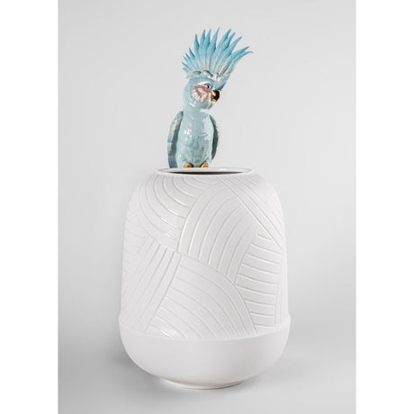 Lladró Vaso Cacatua 51x27cm Porcellana