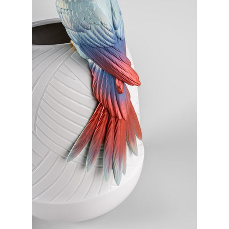 Lladró Vaso Cacatua 51x27cm Porcellana