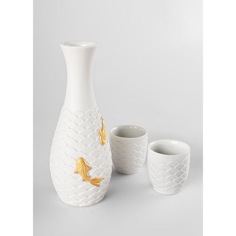 Lladró Set da Sake Koi 18x17cm Porcellana