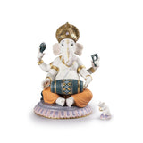 Lladró Figurina Ganesha con Mridangam Edizione Limitata 23x18cm Porcellana