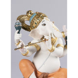 Lladró Figurina Ganesha con Bansuri Edizione Limitata 23x19cm Porcellana