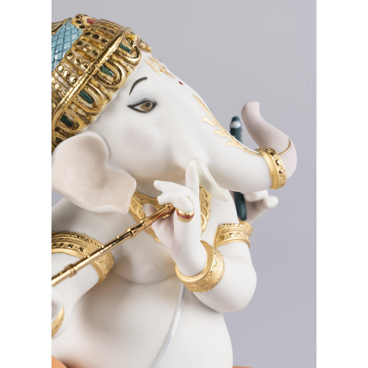 Lladró Figurina Ganesha con Bansuri Edizione Limitata 23x19cm Porcellana