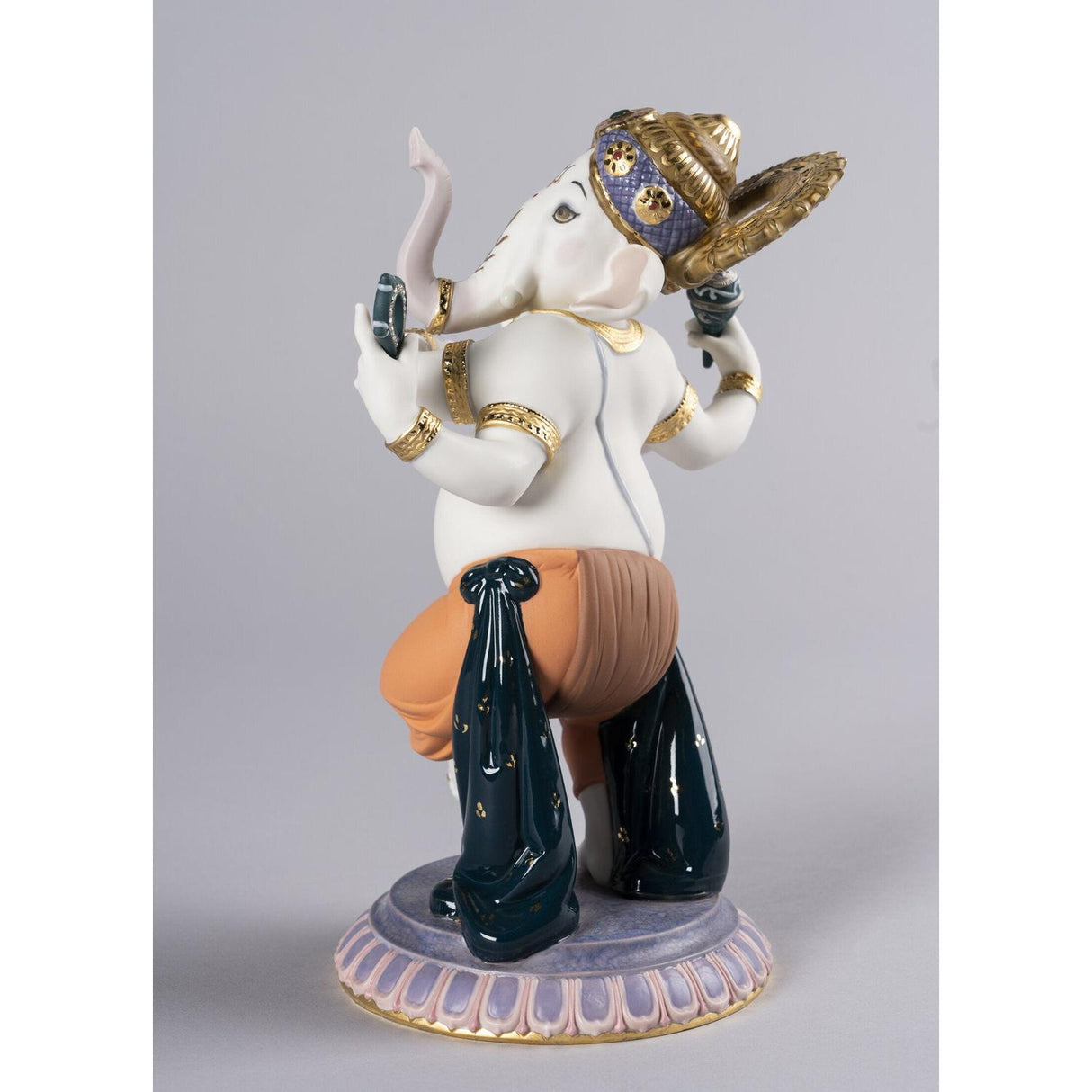 Lladró Figurina Ganesha Danzante Edizione Limitata 27x18cm Porcellana