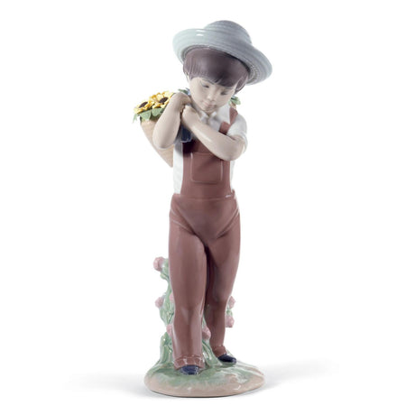Lladró Figurina Bimbo con Fiori Ed 60° Anniversario 23x8cm Porcellana