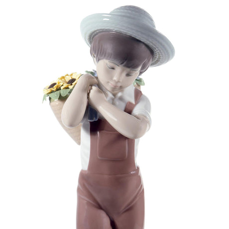 Lladró Figurina Bimbo con Fiori Ed 60° Anniversario 23x8cm Porcellana