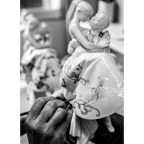 Lladró Coppia Il Giorno Più Felice Figurina Lustro Argento 27x17cm Porcellana