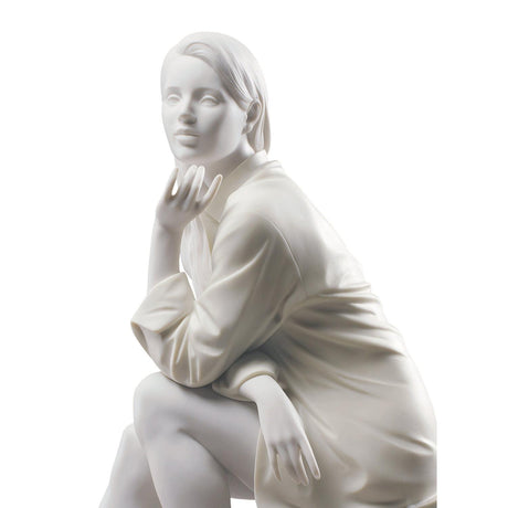 Lladró Figurina Donna Un Momento di Tranquillità 37x17cm Porcellana