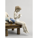 Lladró Figurina Bimbi Barchette di Carta 23x36cm Porcellana