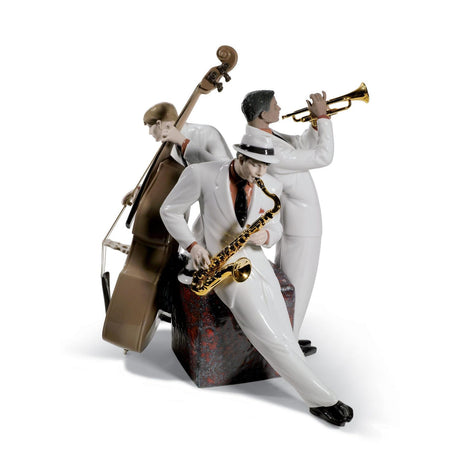 Lladró Figurina Trio di Jazz Edizione Limitata 35x30cm Porcellana