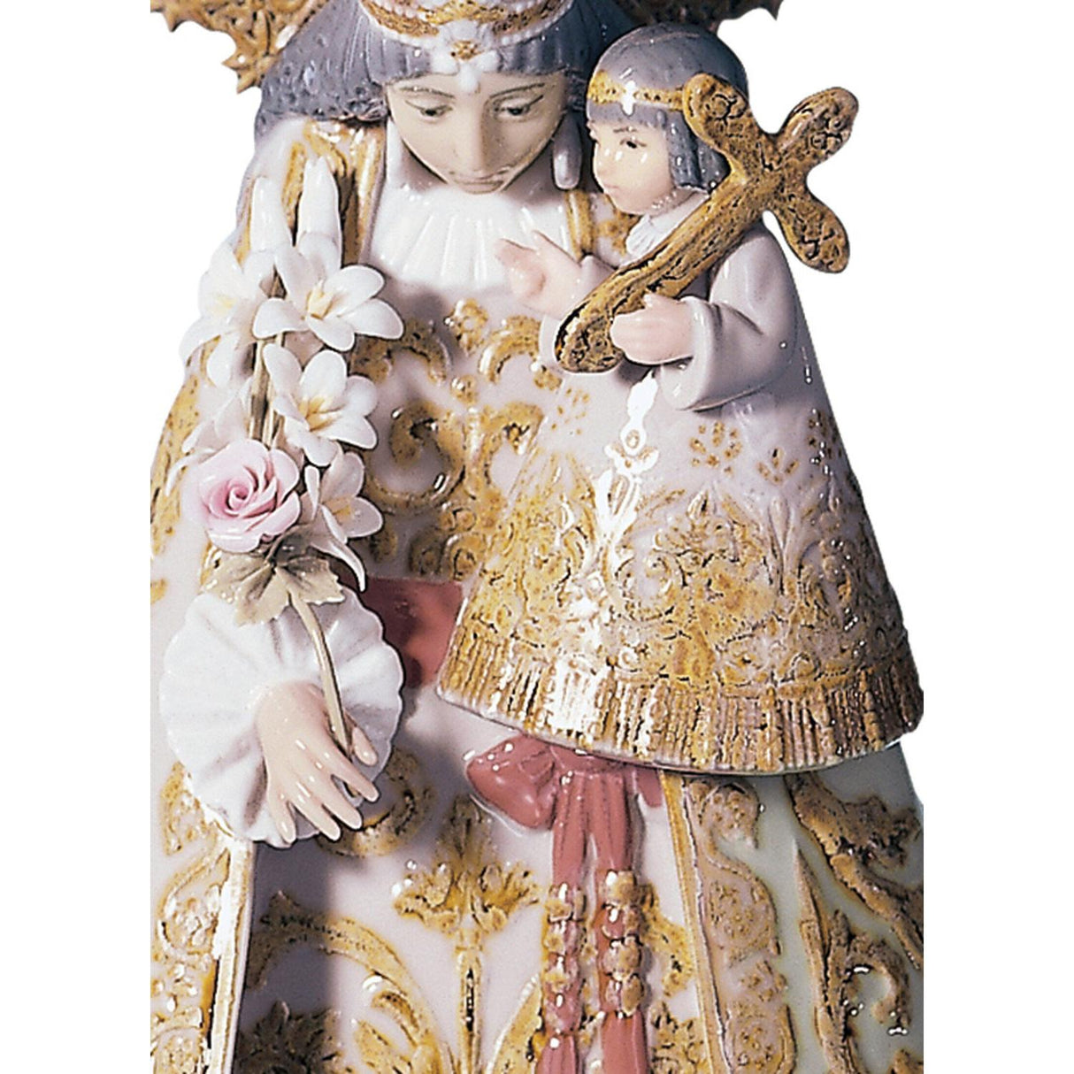 Lladró Figurina Vergine Degli Abbandonati Edizione Numerata 40x18cm Porcellana