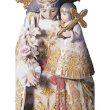Lladró Figurina Vergine Degli Abbandonati Edizione Numerata 40x18cm Porcellana