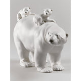 Lladró Figurina Mamma Orsa e I Suoi Piccoli 25x39cm Porcellana