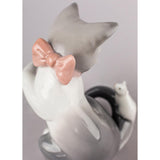 Lladró Figurina Il Gatto e Il Topo 8x7cm Porcellana