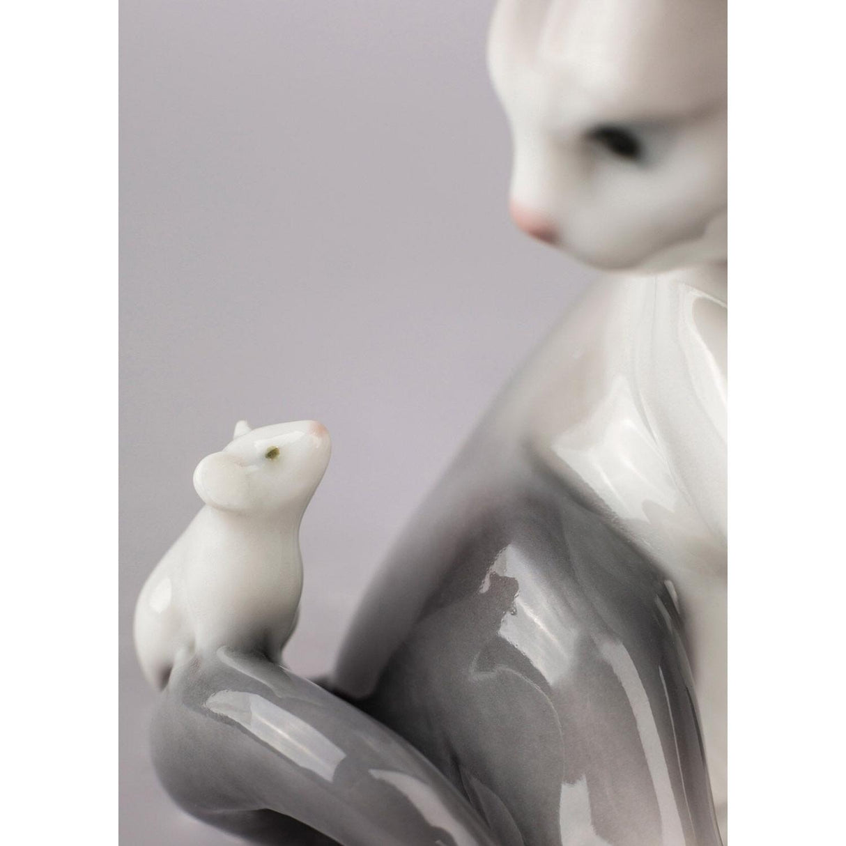 Lladró Figurina Il Gatto e Il Topo 8x7cm Porcellana