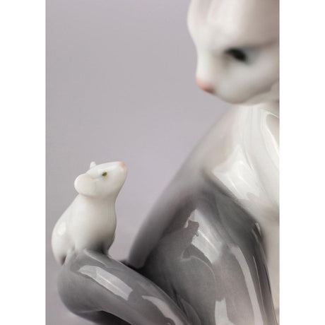 Lladró Figurina Il Gatto e Il Topo 8x7cm Porcellana
