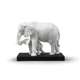 Lladró Scultura Elefanti Indicando la Via Bianco 29x36cm Porcellana