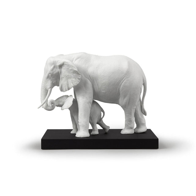 Lladró Scultura Elefanti Indicando la Via Bianco 29x36cm Porcellana
