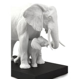 Lladró Scultura Elefanti Indicando la Via Bianco 29x36cm Porcellana