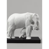 Lladró Scultura Elefanti Indicando la Via Bianco 29x36cm Porcellana