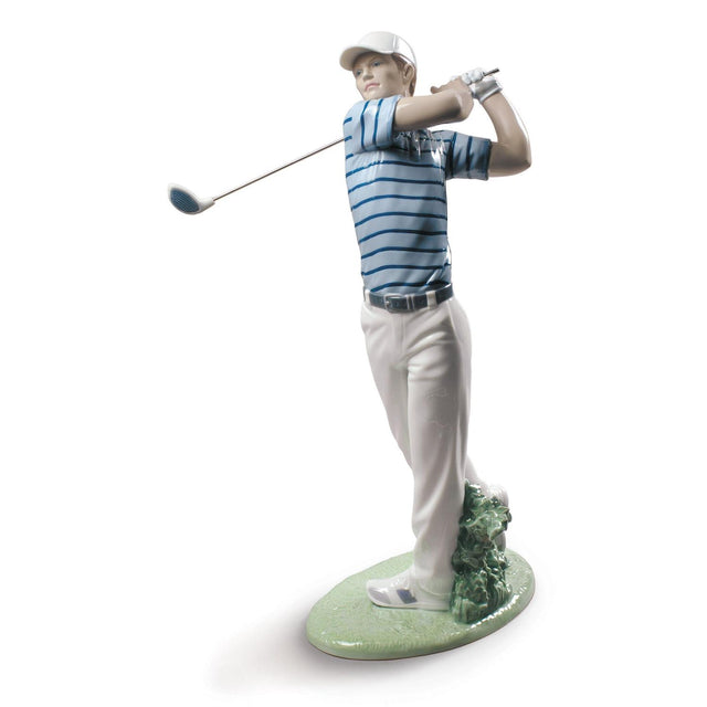 Lladró Figurina Campione di Golf 45x26cm Porcellana