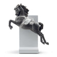 Lladró Figurina Cavallo in Pirouette Lustro Argento 34x30cm Porcellana