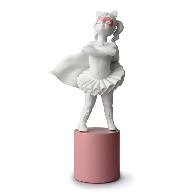 Lladró Figura Scultura Sono Una Supereroina 40x17cm Porcellana