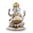 Lladró Figurina Ganesha con Mridangam Lustro Oro 23x18cm Porcellana