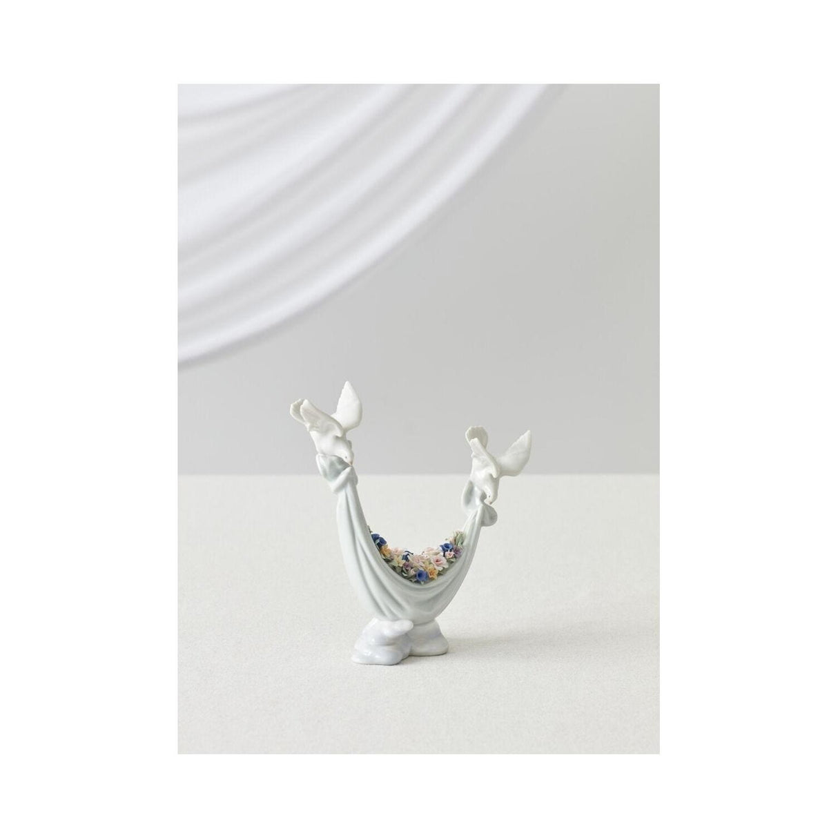 Lladró Figurina Colombe Fiori Dal Cielo 22x22cm Porcellana