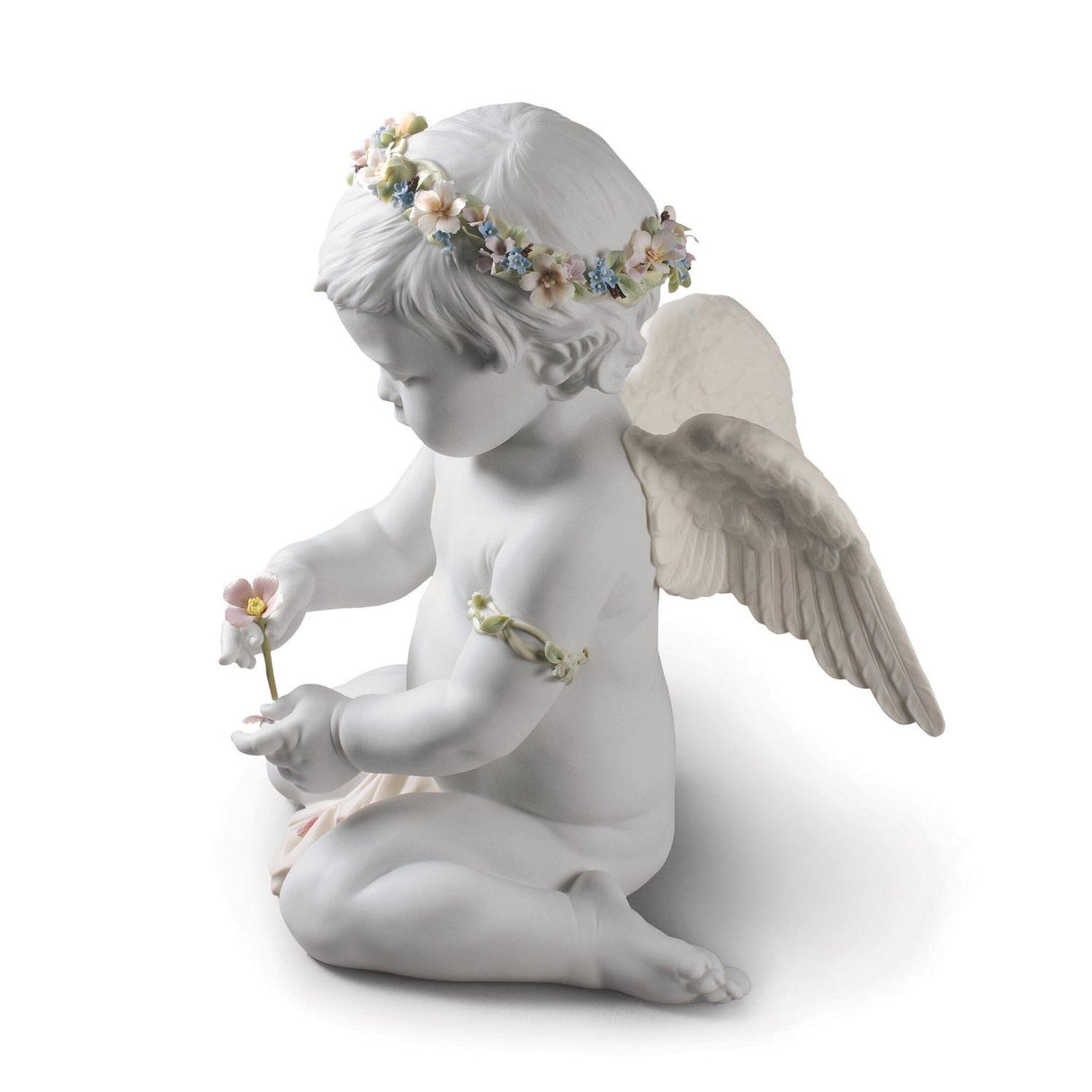 Lladró Figurina Angelo Cherubino Dell'Amore Edizione Limitata 36x28cm Porcellana