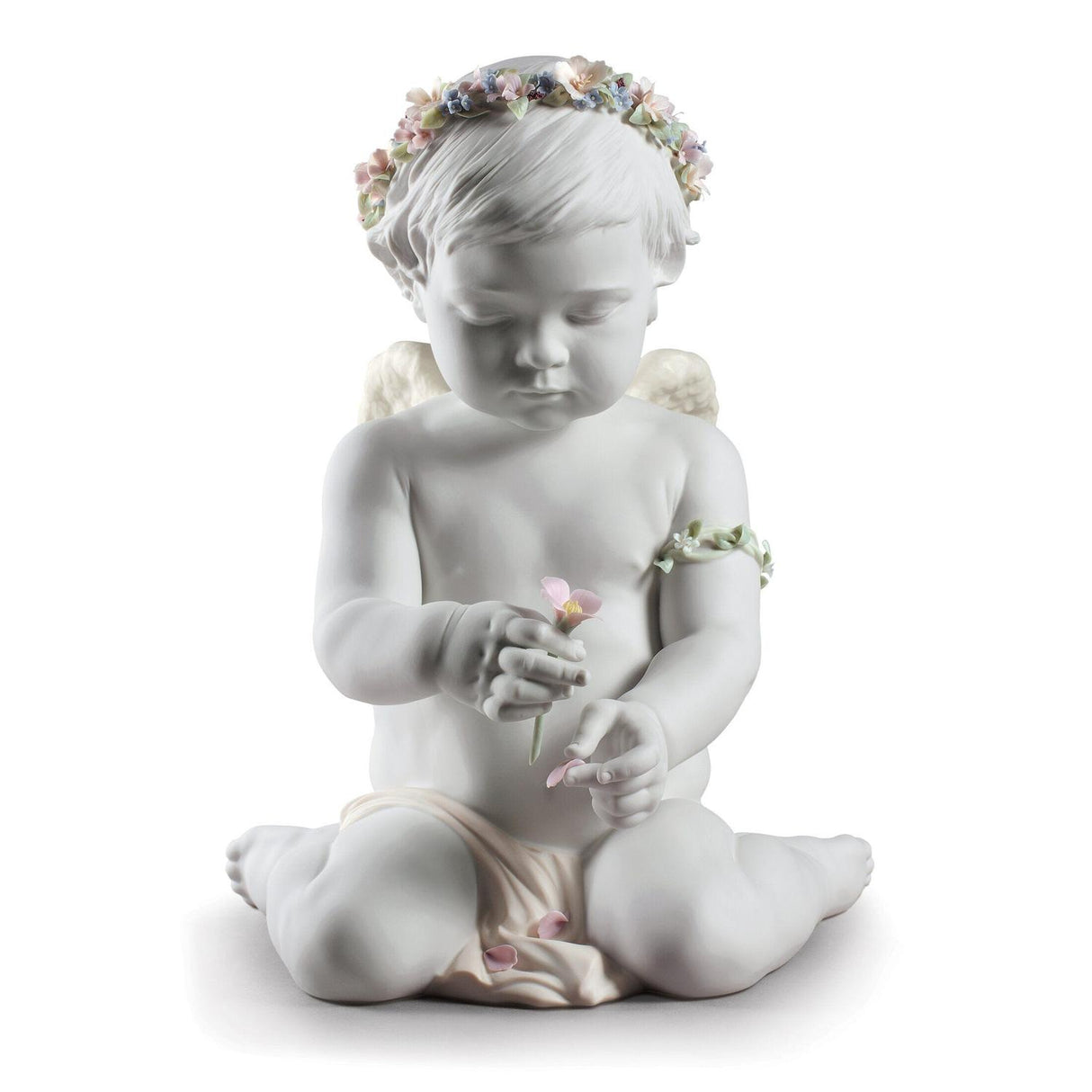 Lladró Figurina Angelo Cherubino Dell'Amore Edizione Limitata 36x28cm Porcellana