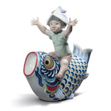Lladró Figurina Festa Del Bimbo Edizione Limitata 27x18cm Porcellana