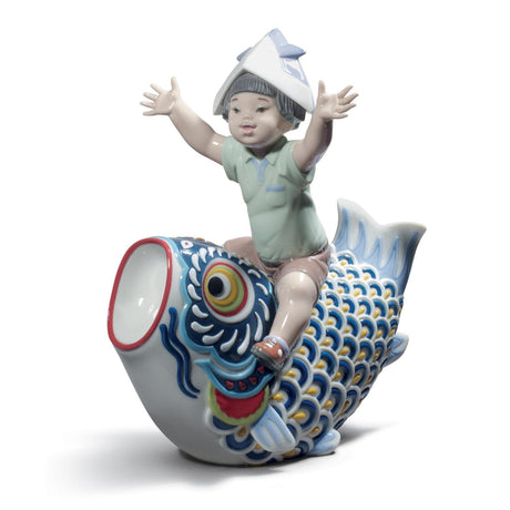 Lladró Figurina Festa Del Bimbo Edizione Limitata 27x18cm Porcellana