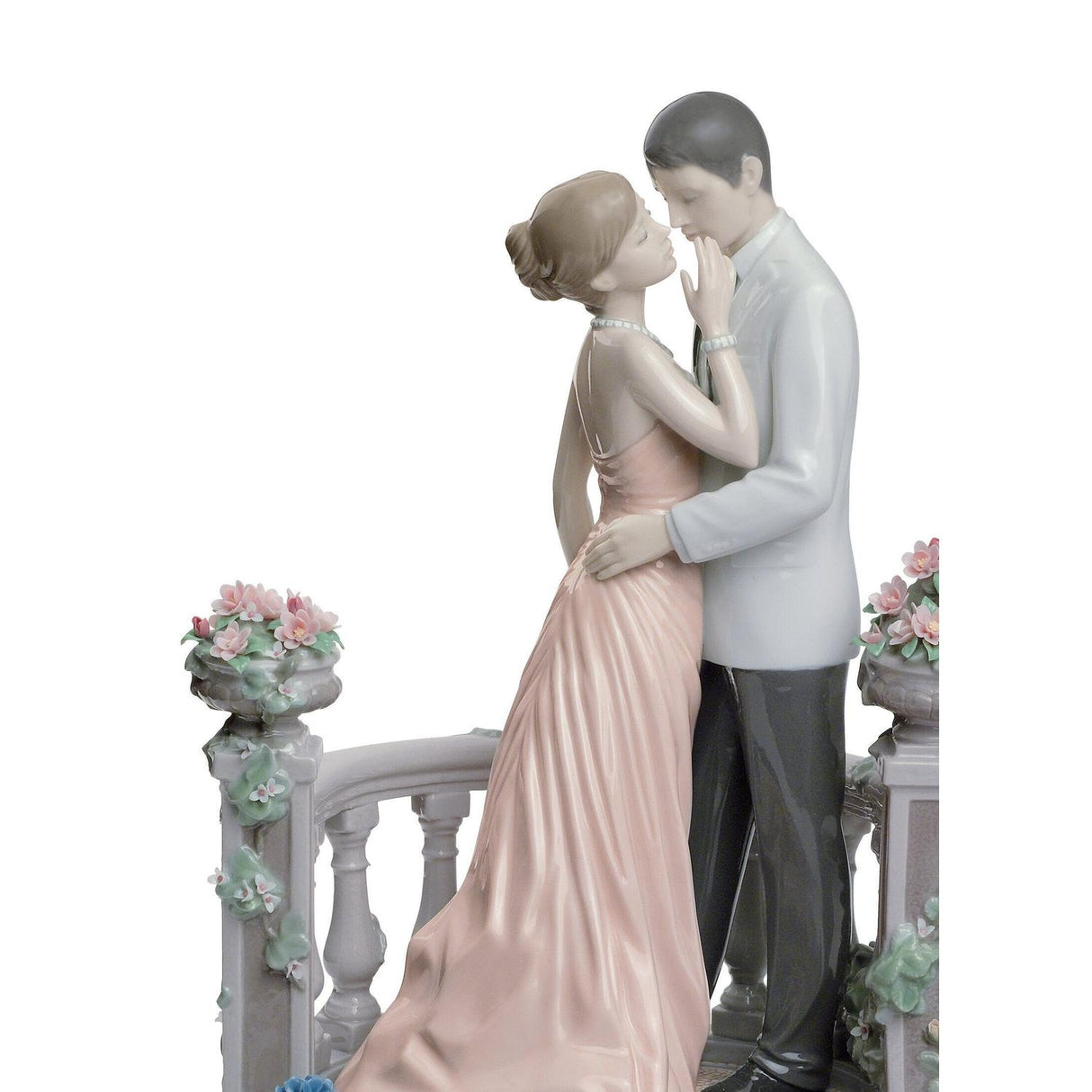 Lladró Figurina Coppia Amore Sotto la Luna Edizione Limitata 30x22cm Porcellana