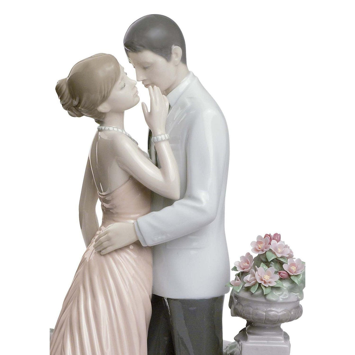 Lladró Figurina Coppia Amore Sotto la Luna Edizione Limitata 30x22cm Porcellana