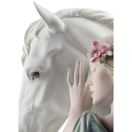 Lladró Figurina Donna Compagno Fedele Edizione Limitata 37x49cm Porcellana