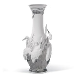 Lladró Vaso Aironi Cinerini Lustro Argento 35x17cm Porcellana