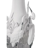 Lladró Vaso Aironi Cinerini Lustro Argento 35x17cm Porcellana