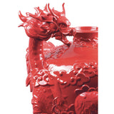 Lladró Vaso la Fenice e Il Drago 32x28cm Porcellana