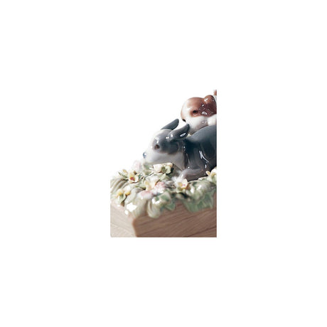 Lladró Figurina Bimba Carretta di Fiori 21x24cm Porcellana