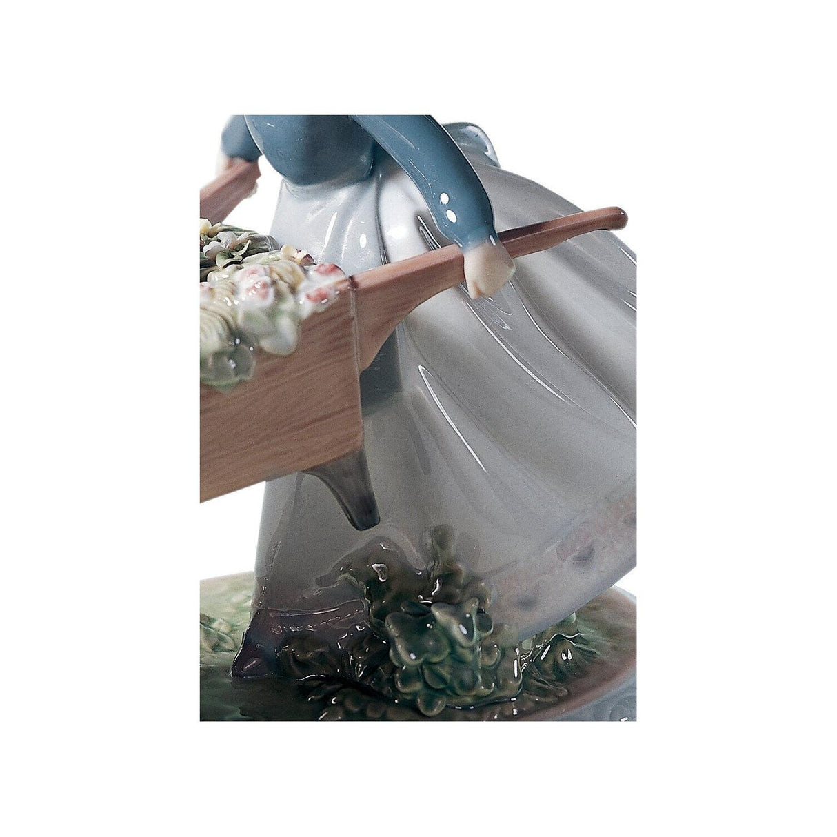 Lladró Figurina Bimba Carretta di Fiori 21x24cm Porcellana