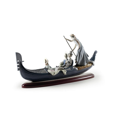 Lladró Scultura Coppia Gondola Edizione Numerata 45x76cm Porcellana