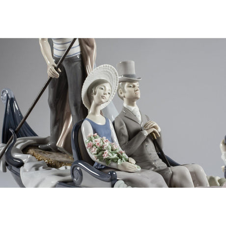 Lladró Scultura Coppia Gondola Edizione Numerata 45x76cm Porcellana