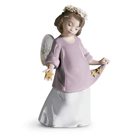 Lladró Figurina Angelo Le Mie Stelle Celestiali 19x12cm Porcellana